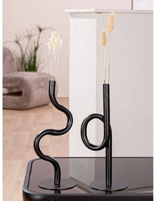 Διακοσμητικό Βάζο "Curve" Μέταλλο Μαύρο PU Pcs. Assorted 11x10x26.5cm-05161348