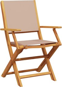 vidaXL Σετ Επίπλων Bistro 3 τεμ. Taupe Ύφασμα/Μασίφ Πεύκου