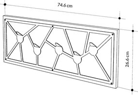 Κρεμάστρα τοίχου Trace Megapap χρώμα λευκό 74,6x1,8x26,6εκ.