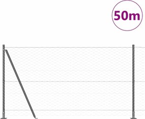 vidaXL Στύλος Περιφράξεων Γκρι 50 x 1,2 μ (δίχτυ 50 χλστ)