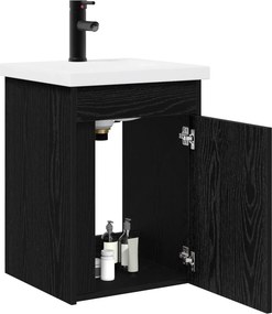 vidaXL Μονάδα μπάνιου με βρύση Μαύρη Δρυς 42 x 40 x 74,5 εκ