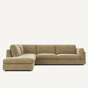 Γωνιακός καναπές με ανάκλινδρο από βελούδο stonewashed, Cesar