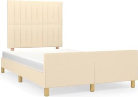 vidaXL Σκελετός Κρεβατιού Χωρίς Στρώμα Κρεμ 120x200 εκ. Υφασμάτινο
