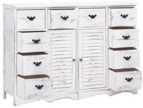 vidaXL Μπουφές με 10 Συρτάρια Λευκός 113 x 30 x 79 εκ. Ξύλινος