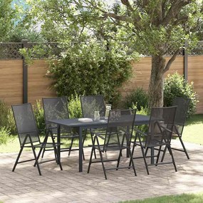 vidaXL Σέτ φαγητού για κήπο 7 pcs Ανθρακί Ατσάλι με Πούδρα