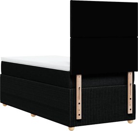 vidaXL Κρεβάτι Boxspring με Στρώμα Μαύρο 80 x 200 εκ. Υφασμάτινο