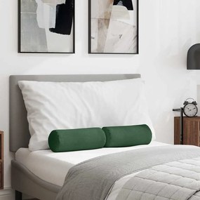 vidaXL Μαξιλάρια Στήριγμα 2 pcs Σκούρο Πράσινο Ø 15 x 40 εκ