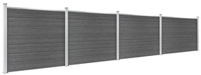 vidaXL Σετ Πάνελ Περίφραξης Μαύρο 699 x 146 εκ. από WPC