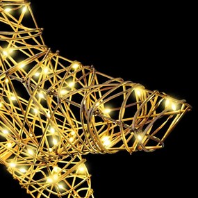 vidaXL 3D Αστέρι με 50 LED Θερμό λευκό 55 x 52.5 x 9 εκ Ρατάν