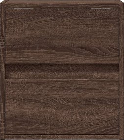 vidaXL Κομοδίνα Επιτοίχια με Φώτα LED 2 τεμ. Καφέ Δρυς