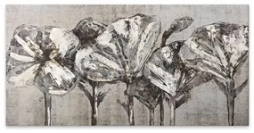Πίνακας Σε Καμβά White Flowers 127934 Ψηφιακής Εκτύπωσης 120x60x3cm Grey Megapap Οριζόντιοι Καμβάς