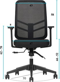 Office Chair Set (2 Pieces) Leto 108 - Black Black