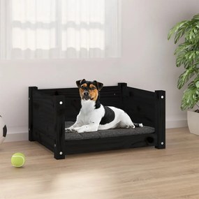 Κρεβάτι Σκύλου Μαύρο 55,5x45,5x28 εκ. από Μασίφ Ξύλο Πεύκου