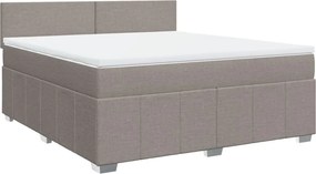 vidaXL Κρεβάτι Boxspring με Στρώμα Taupe 180x200 εκ. Υφασμάτινο