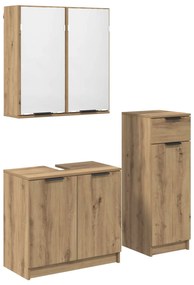 vidaXL Σετ Επίπλων Μπάνιου 3 pcs Artisan Oak Επεξεργασμένο ξύλο