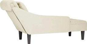 vidaXL Ανάκλιντρο Κρεμ Υφασμάτινο με Μαξιλάρι και Βελούδινο