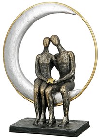 Γλυπτό Moon "Moonlight" Couple Motif Πολυρεζίνη Μπρούντζινο PU 24x9x29cm