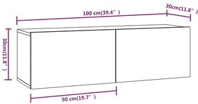 vidaXL Σετ Επίπλου Τηλεόρασης 4 Τεμαχίων Μαύρο από Επεξεργασμένο Ξύλο