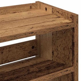 Ράφι παπουτσιών Παλιό ξύλο 60x25x81 cm Κατασκευασμένο ξύλο - Καφέ