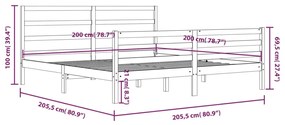 ΠΛΑΙΣΙΟ ΚΡΕΒΑΤΙΟΥ 200 X 200 ΕΚ. ΑΠΟ ΜΑΣΙΦ ΞΥΛΟ ΠΕΥΚΟΥ 3105026