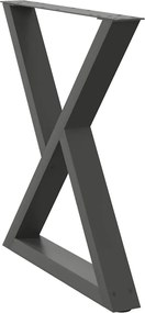 vidaXL Πόδια Τραπεζαρίας 2 τεμ. Ανθρακί 70x(72-73,3) εκ. Ατσάλι