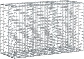vidaXL Ανασηκωμένο κρεβάτι gabion Ασημί