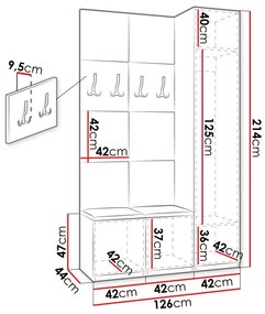 Σετ διαδρόμου Hartford E102, 57 kg, Ταπισερί, Πλαστικοποιημένη μοριοσανίδα, Εντοιχισμένη, Τοίχου | Epipla1.gr
