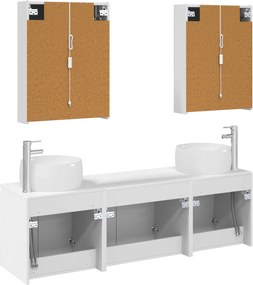 vidaXL Σετ Ντουλαπιών Μπάνιου 5 pcs Λευκό Επεξεργασμένο Ξύλο
