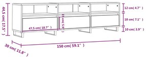 Έπιπλο Τηλεόρασης Sonoma Δρυς 150x30x44,5 εκ. Επεξ. Ξύλο - Καφέ