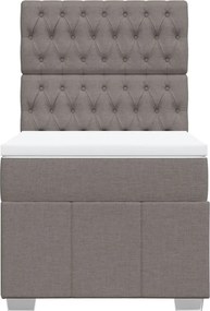 vidaXL Κρεβάτι Boxspring με Στρώμα Taupe 100 x 200 εκ. Υφασμάτινο