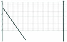vidaXL Φράχτης με Στήλες. Πράσινο 1 x 10 m Ατσάλι