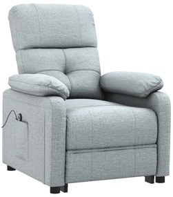 vidaXL Πολυθρόνα Ανακλινόμενη Ηλεκτρική Ανοιχτό Γκρι Υφασμάτινη
