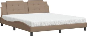 vidaXL Κρεβάτι με Στρώμα Zadar Καπουτσίνο 180x200 εκ. Συνθ. Δέρμα