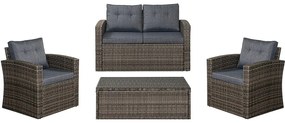 Σαλόνι (Σετ 4Τμχ) 154480 Cappuccino Four Seater