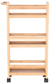 Estia Τρόλεϊ Οργάνωσης Bamboo Essentials 3 Επιπέδων 36x15x74cm 01-27575