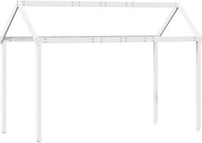 vidaXL Κρεβάτι Υπερυψωμένο με Οροφή Λευκό 90x200 εκ. Μασίφ Ξύλο Πεύκου