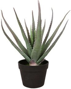 Τεχνητό Φυτό Σε Κασπώ Aloe 030830 52cm Green-Black Pvc,Τσιμέντο