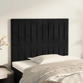 vidaXL Κεφαλάρι Μαύρο Βελούδινο 80x5x118/128 εκ.