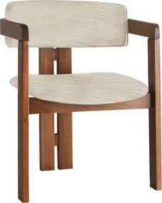 Καρέκλα Ανοιχτό Γκρι / Καρυδιά CO 58x49x76