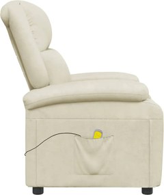 vidaXL Πολυθρόνα Μασάζ Κρεμ από Συνθετικό Δέρμα