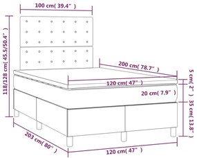 Κρεβάτι Boxspring με Στρώμα Λευκό 120x200εκ.από Συνθετικό Δέρμα - Λευκό