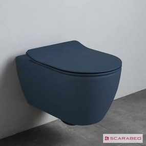 SCARABEO Moon Clean Flush Λεκάνη Κρεμαστή Rimless 50,5εκ με Slim Soft Close Κάλυμμα Ocean