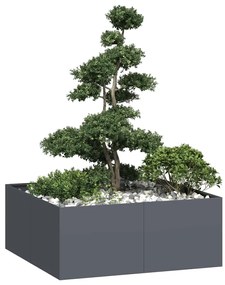 vidaXL Ζαρντινιέρα Ανθρακί 100x100x40 εκ. από Χάλυβα