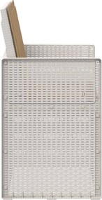 vidaXL Καρέκλες Εστιατορίου Κήπου 2 pcs Λευκό και Taupe PP
