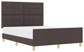 vidaXL Κρεβάτι Σκελετός Σκούρο Καφέ 140x190 εκ. Υφάσματος