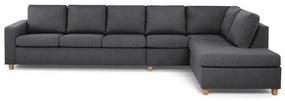 Γωνιακός Καναπές Scandinavian Choice C185, Δρυς, Σκούρο γκρι, 347x199x79cm, Πόδια: Ξύλο | Epipla1.gr