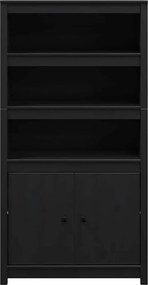vidaXL Ντουλάπι Μαύρο 80x35x154 εκ. από Μασίφ Ξύλο Πεύκου