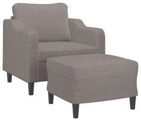 vidaXL Πολυθρόνα Taupe 60 εκ. από Υφασμάτινη με Υποπόδιο