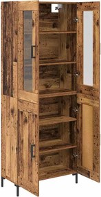 VidaXL Highboard 2 τμχ. Παλιό ξύλο 69,5 x 34 x 180 εκ.