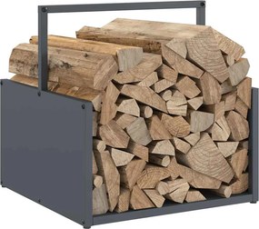 vidaXL Ράφι Καυσόξυλων Ανθρακί 40x40x40 εκ. Χάλυβας ψυχρής έλασης